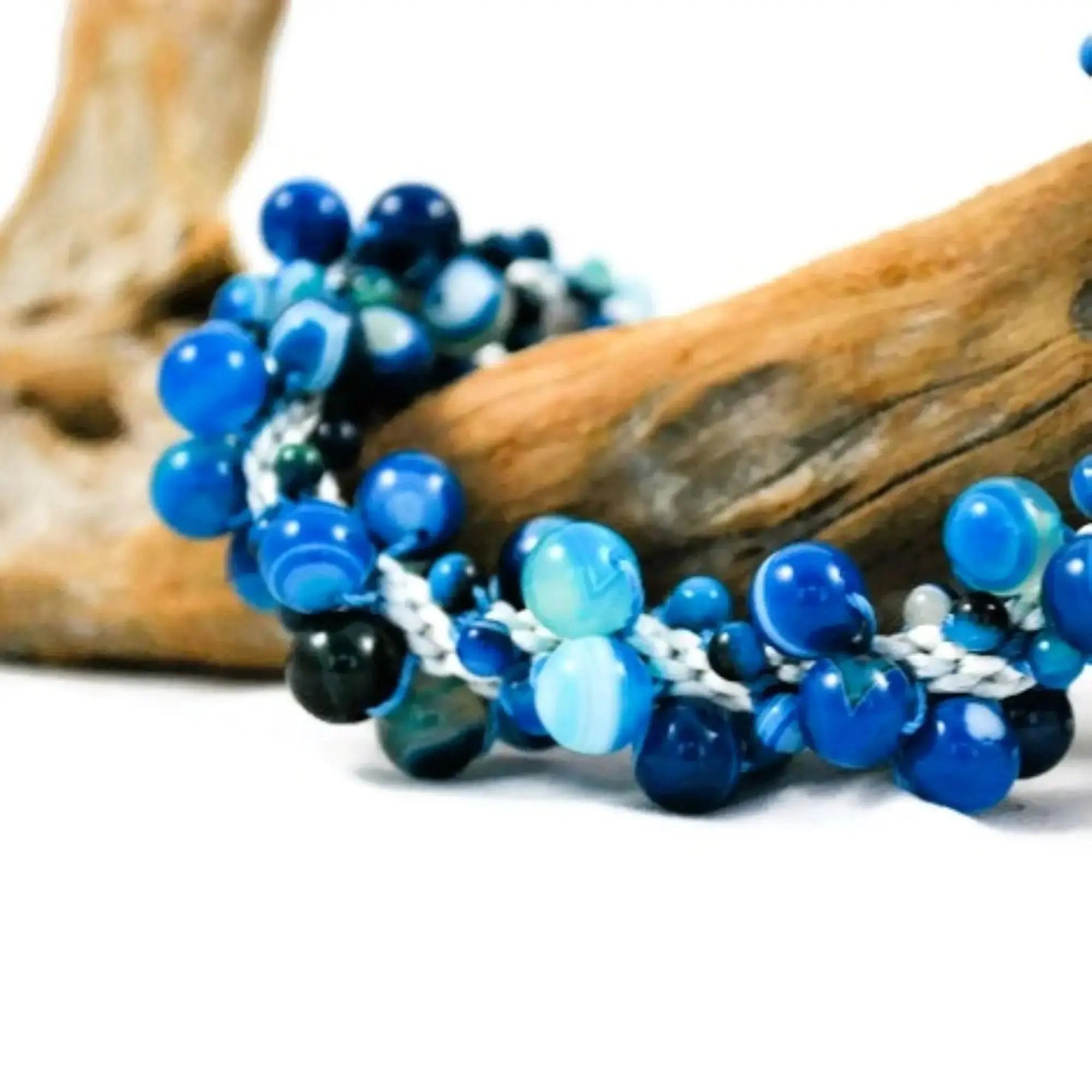 Closeup of a beaded necklace