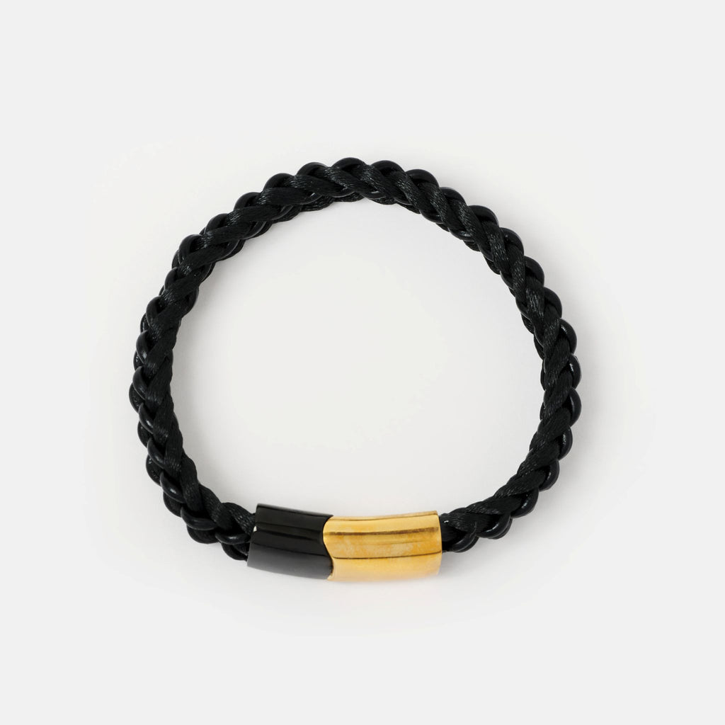 The Ashby Braided Leather Bracelet - Midnight Black - Lodorfo