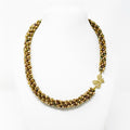 The Maris Beaded Necklace, Magatama Beads, Gold Tones - Lodorfo