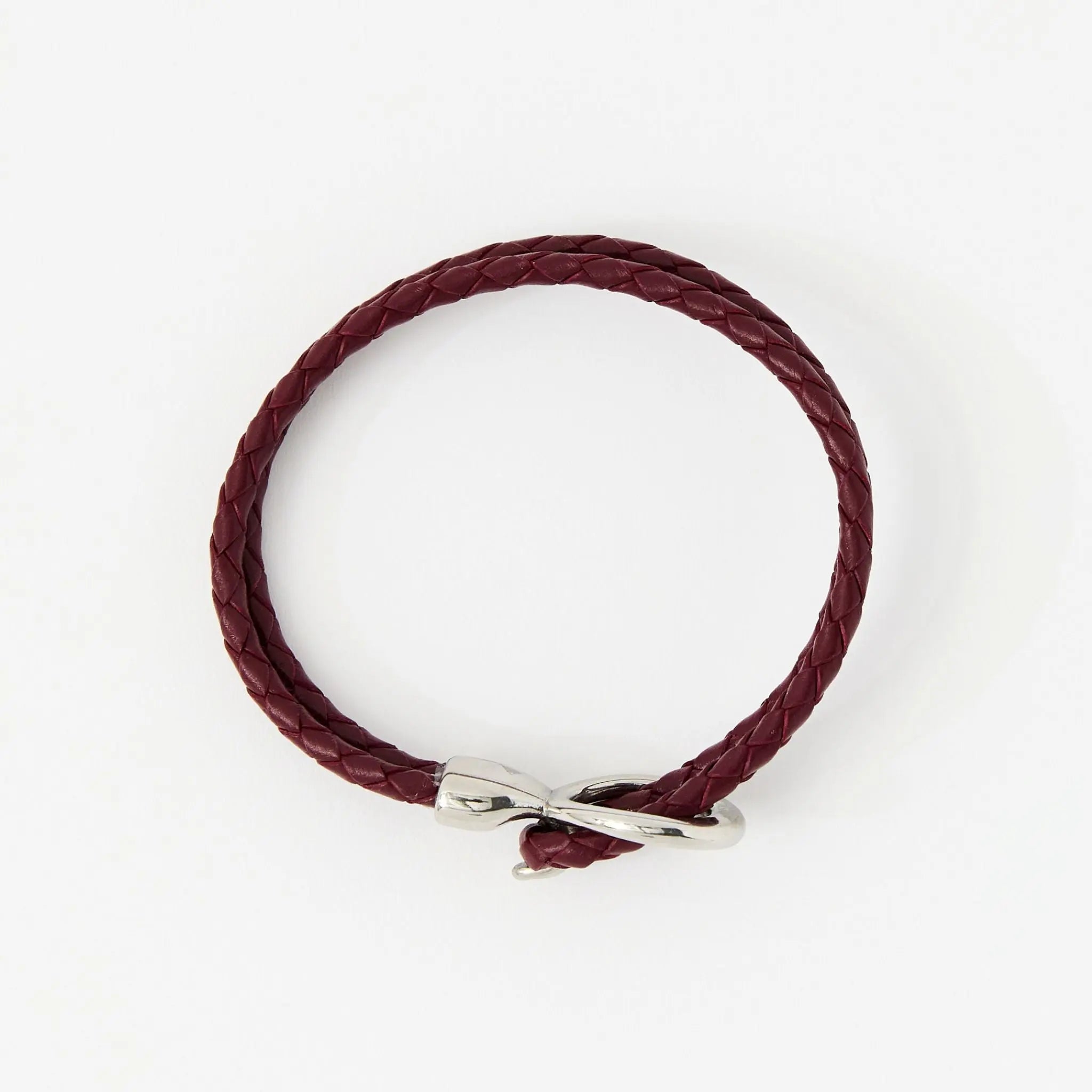 Double Wrap Braided Leather Bracelet with Silver Clasp - Available in 4 colors Lodorfo