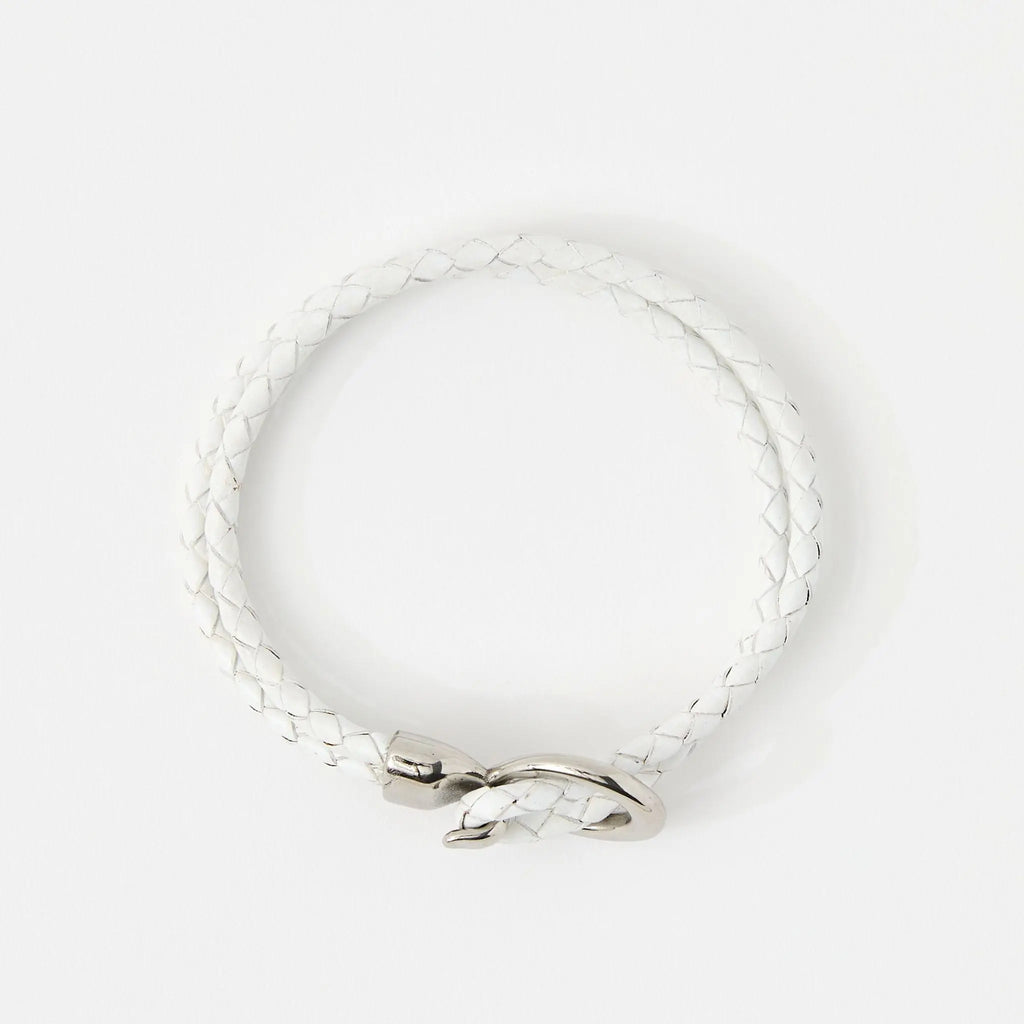 Double Wrap Braided Leather Bracelet with Silver Clasp - Available in 4 colors Lodorfo