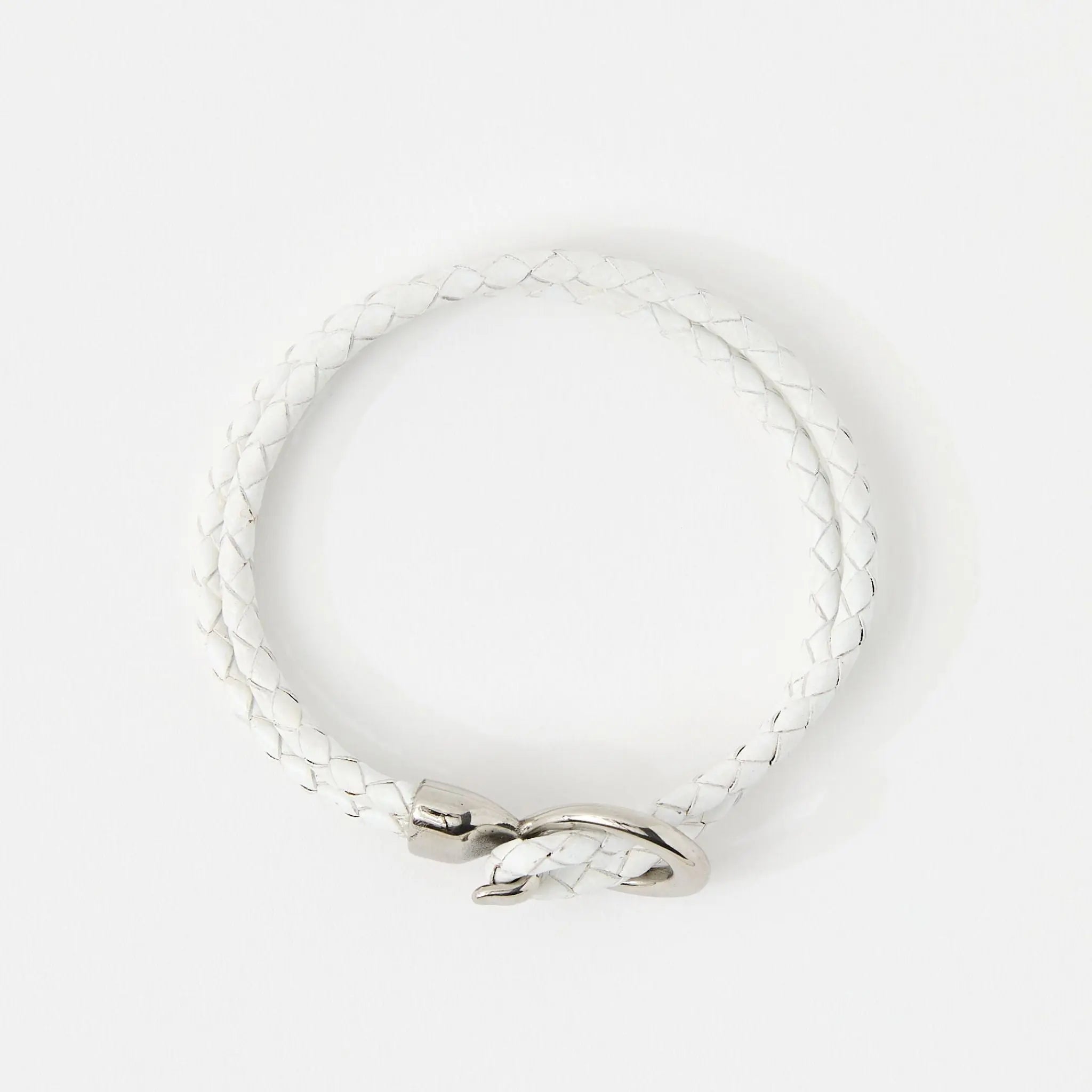 Double Wrap Braided Leather Bracelet with Silver Clasp - Available in 4 colors Lodorfo