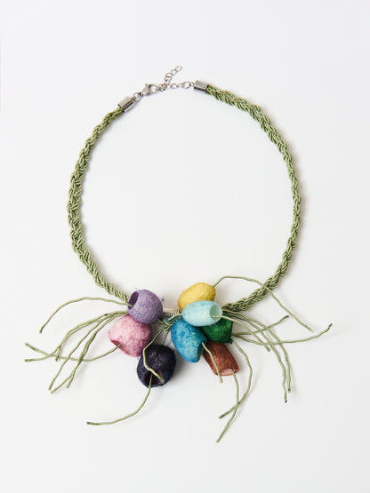 Ladies' necklace, multicolor silk cocoon jewellery,  Lodorfo - Lodorfo