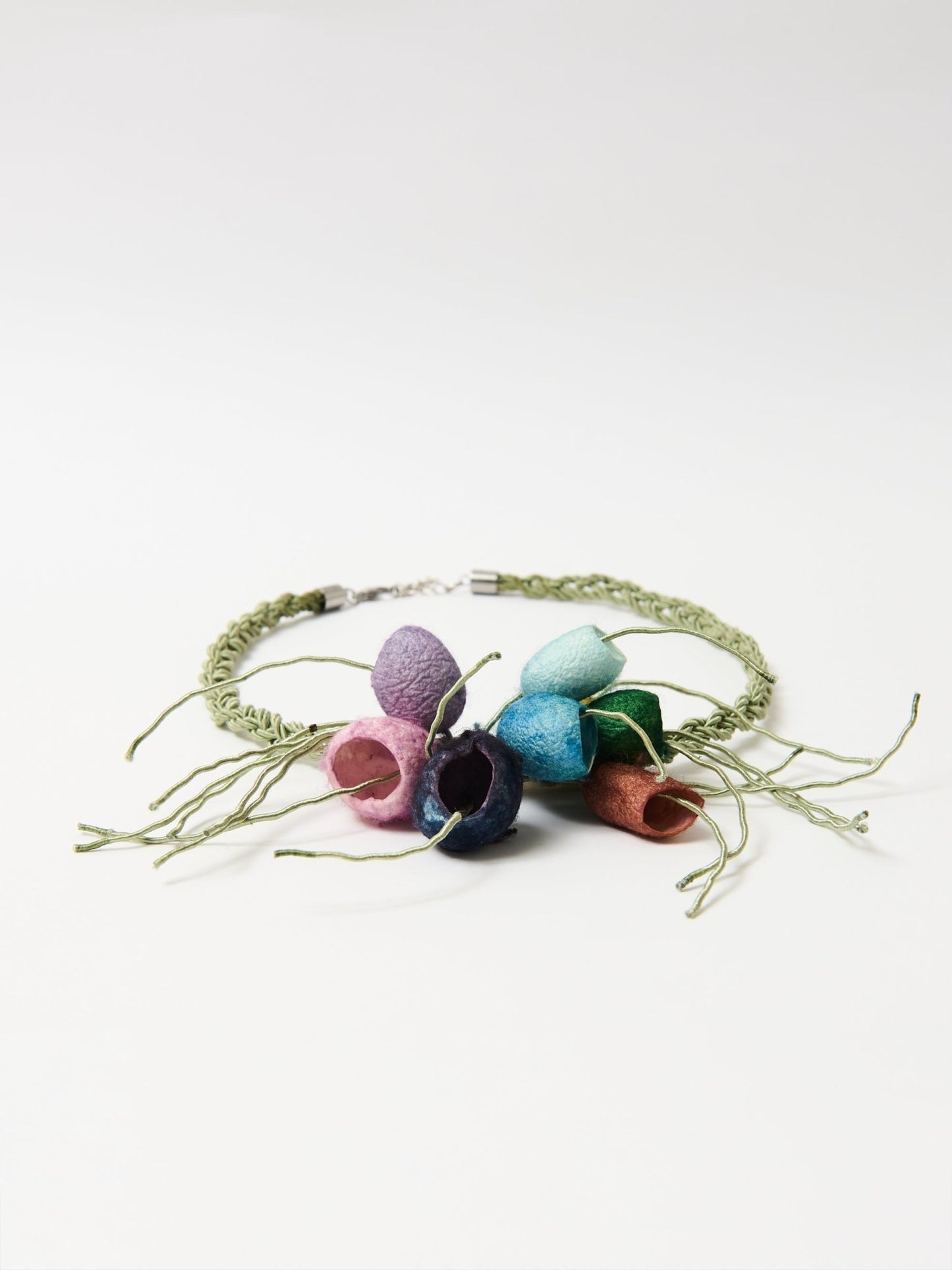 Ladies' necklace, multicolor silk cocoon jewellery,  Lodorfo - Lodorfo