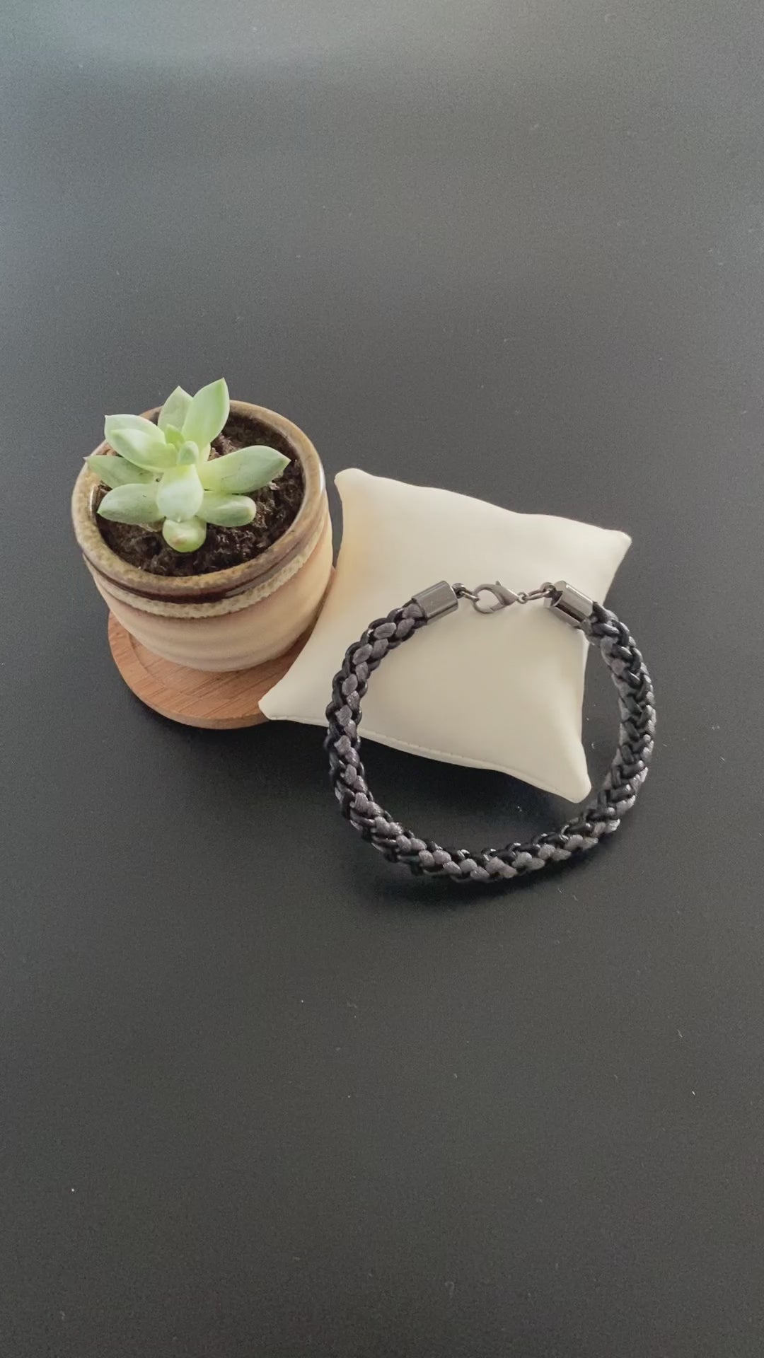 video of braided men's bracelet