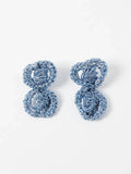 The Arlo sculptural loop earrings, sky blue short shown — Lodorfo