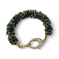 The Elio Beaded Bracelet — Green & Gold - Lodorfo