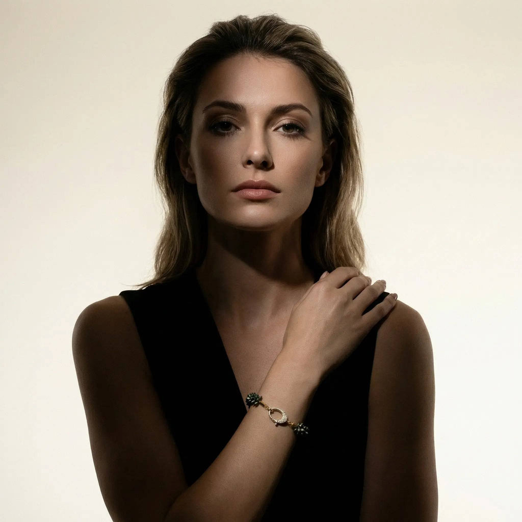Beaded Bracelet  shown on a model.