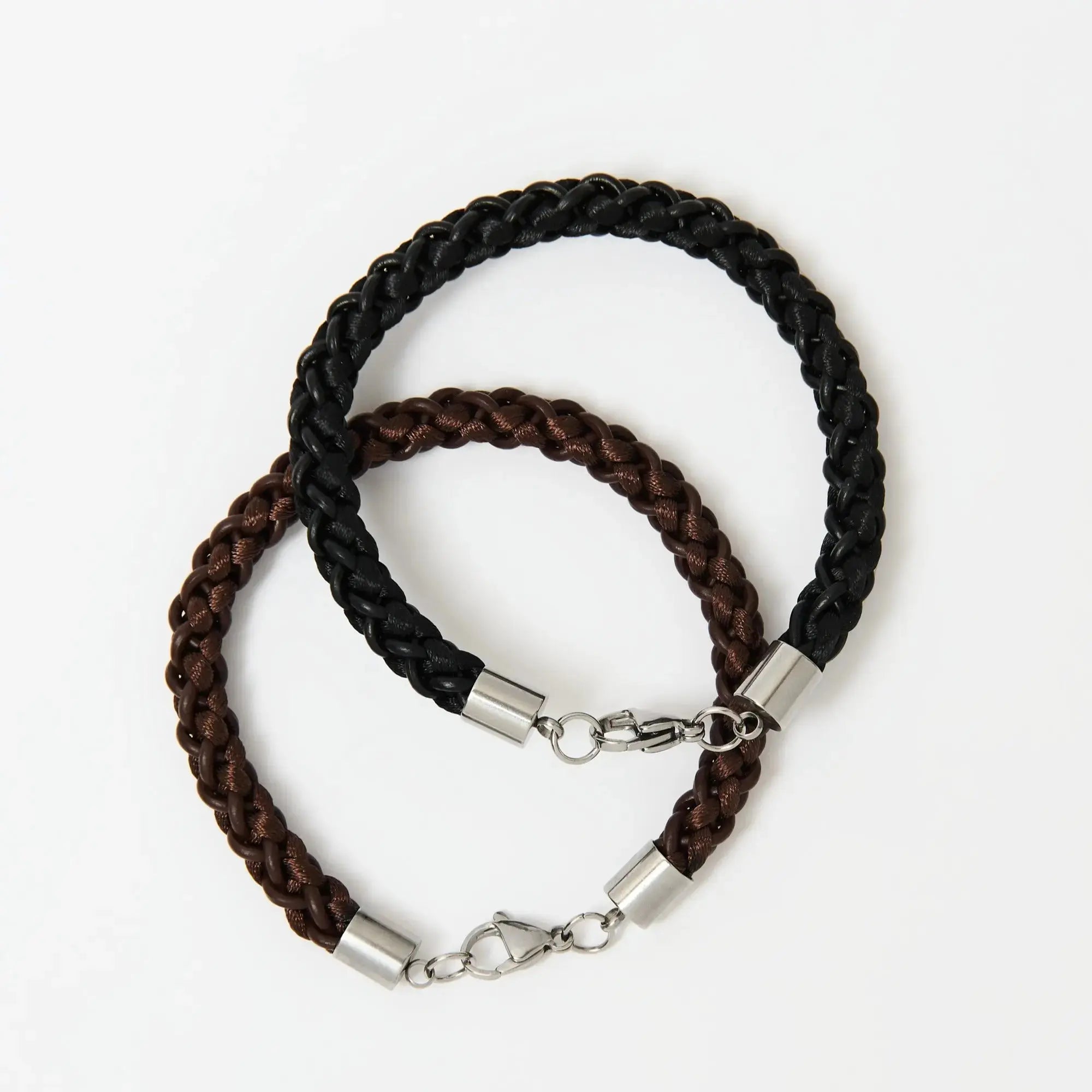 The Marlowe Braided Leather Bracelet — Black or Brown Leather - Lodorfo
