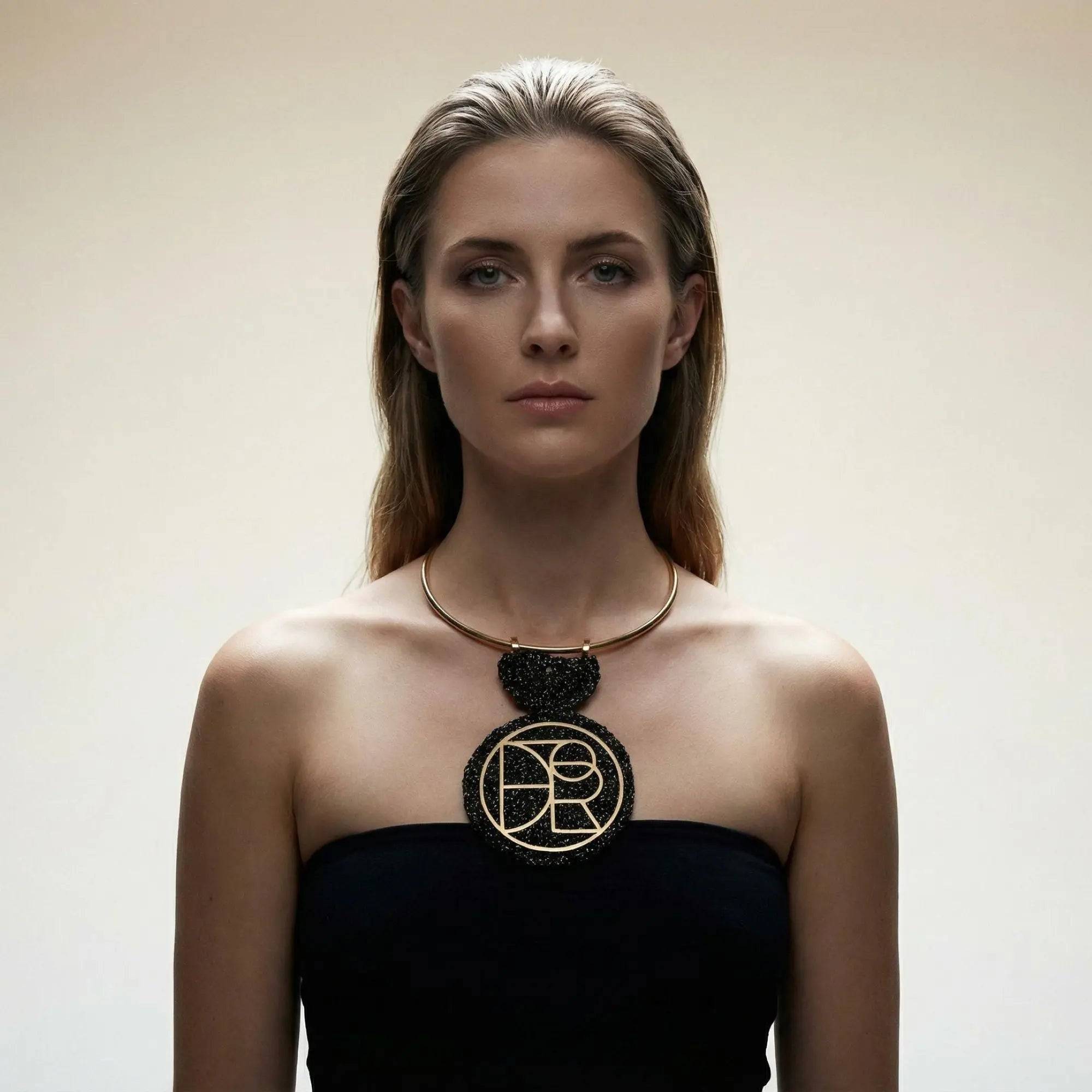 The Orion Geometric Pendant Necklace — Black & Gold - Lodorfo