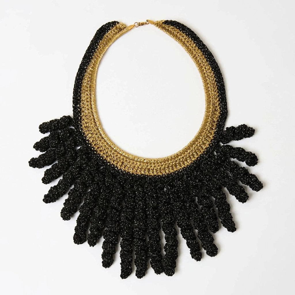 The Vetra Statement Necklace — Black & Gold or Grey & Silver - Lodorfo