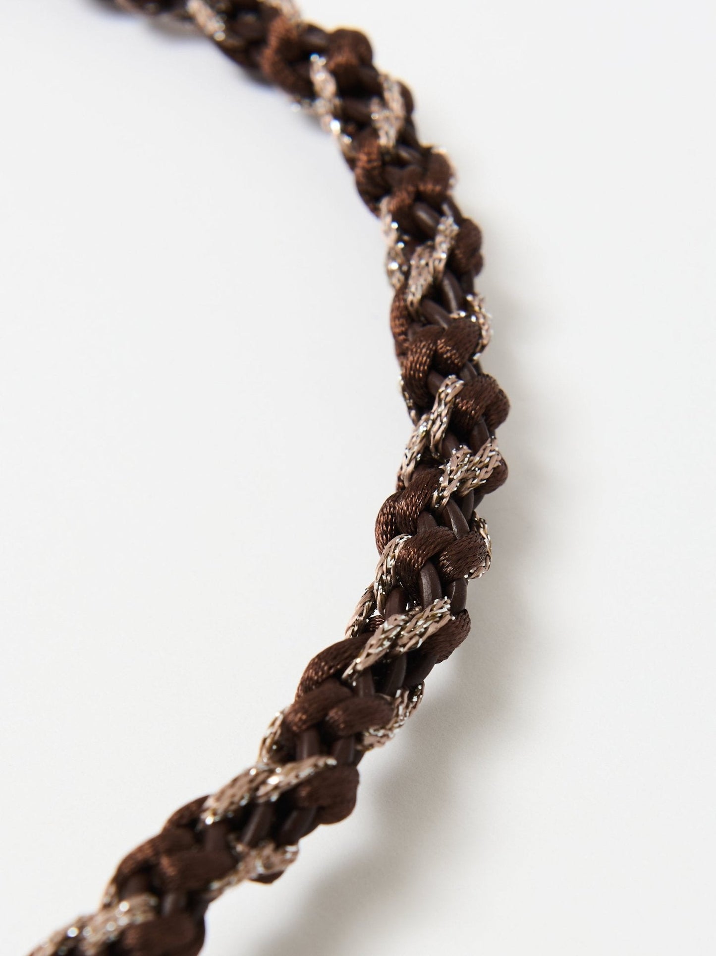 Wave braid necklace with tiger clasp - Dark Brown and Copper necklace - Lodorfo - Lodorfo